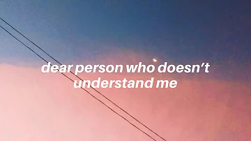 dear person who doesn’t understand me || Tate McRae Lyrics