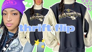 thrift flip. 2 sweaters into 1 | DIY | cut & sew