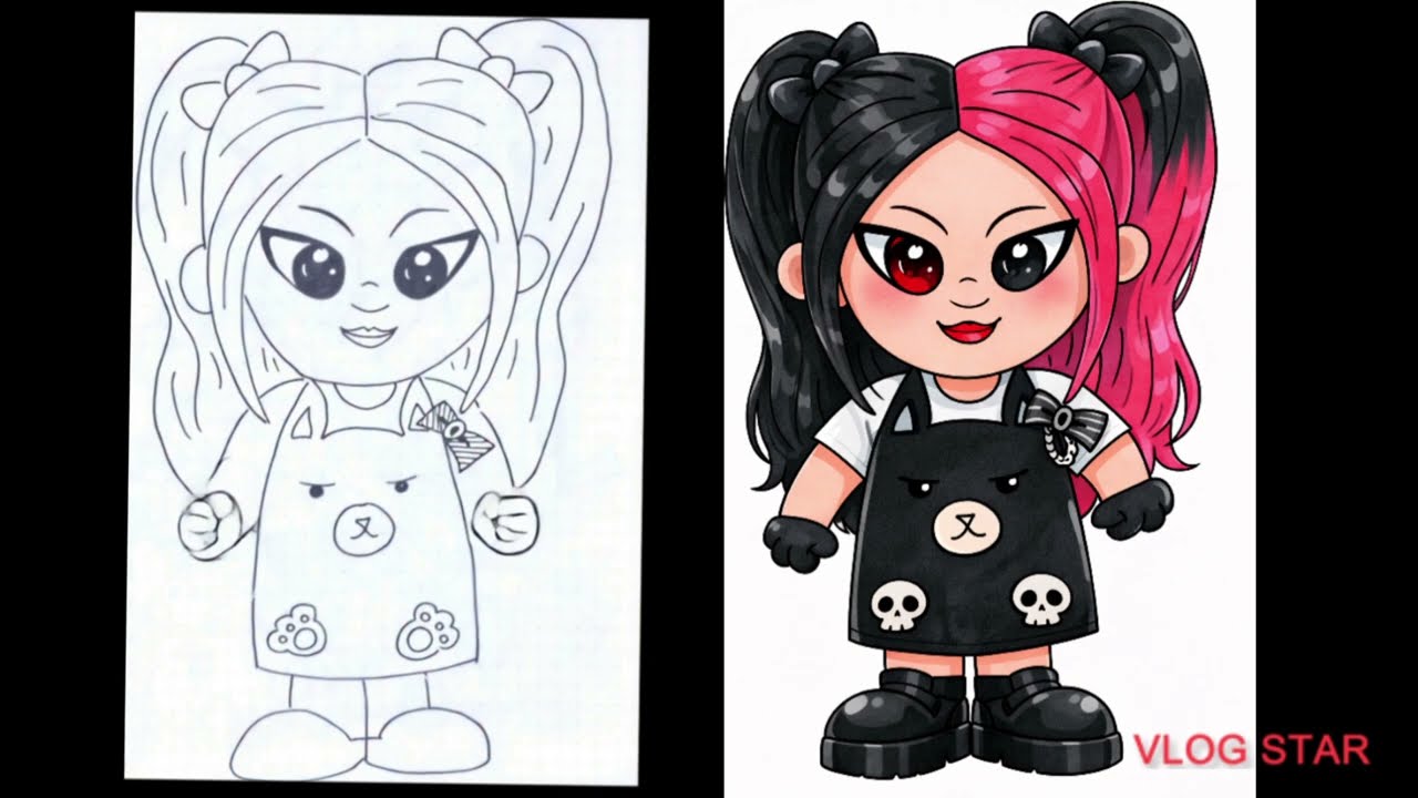 How to draw Mira – a cute K-Pop style girl 💖  