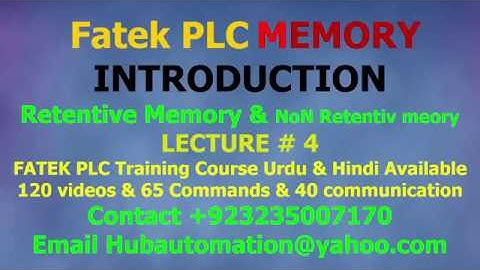 how to use Fatek PLC Retentive Memory & NoN Retentive Memory introduction urdu hindi lecture 4