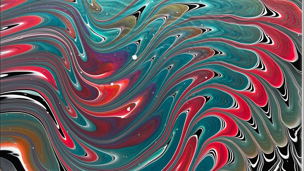 #26 Dirty Pour Comb Wreck! Acrylic Fluid Art. Comb Technique! - YouTube