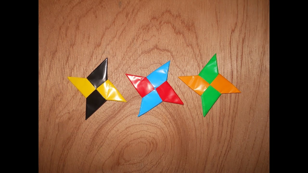 Origami Cara  Membuat  Shuriken Bintang 4 Dari  Kertas  