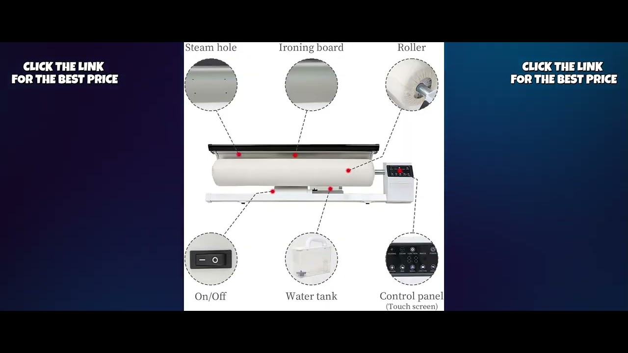 Commercial Roller Ironing Machine Review | Touchscreen Steam Iron for Hotel Linen