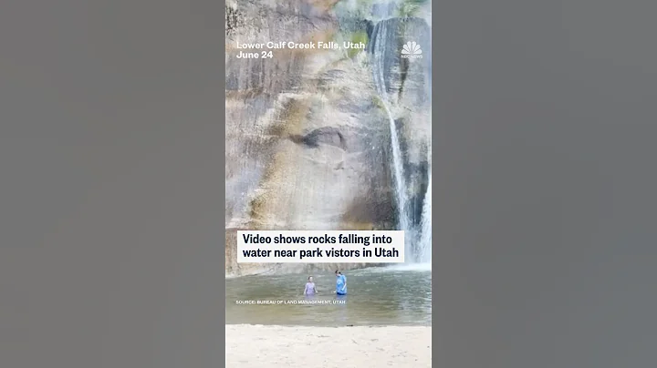 Video shows rocks falling into water near park visitors in Utah thumbnail