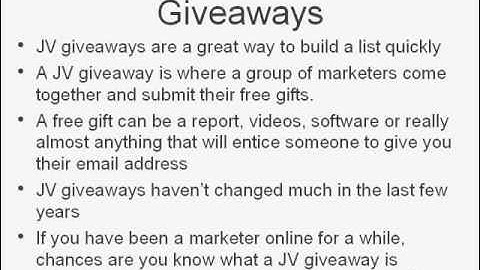 02 List Building JV Giveaways