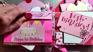 First Birthday Cupcake mini chipboard album