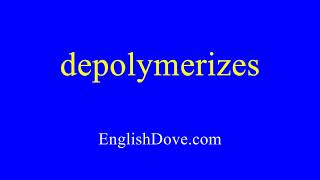 How to pronounce depolymerizes in American English