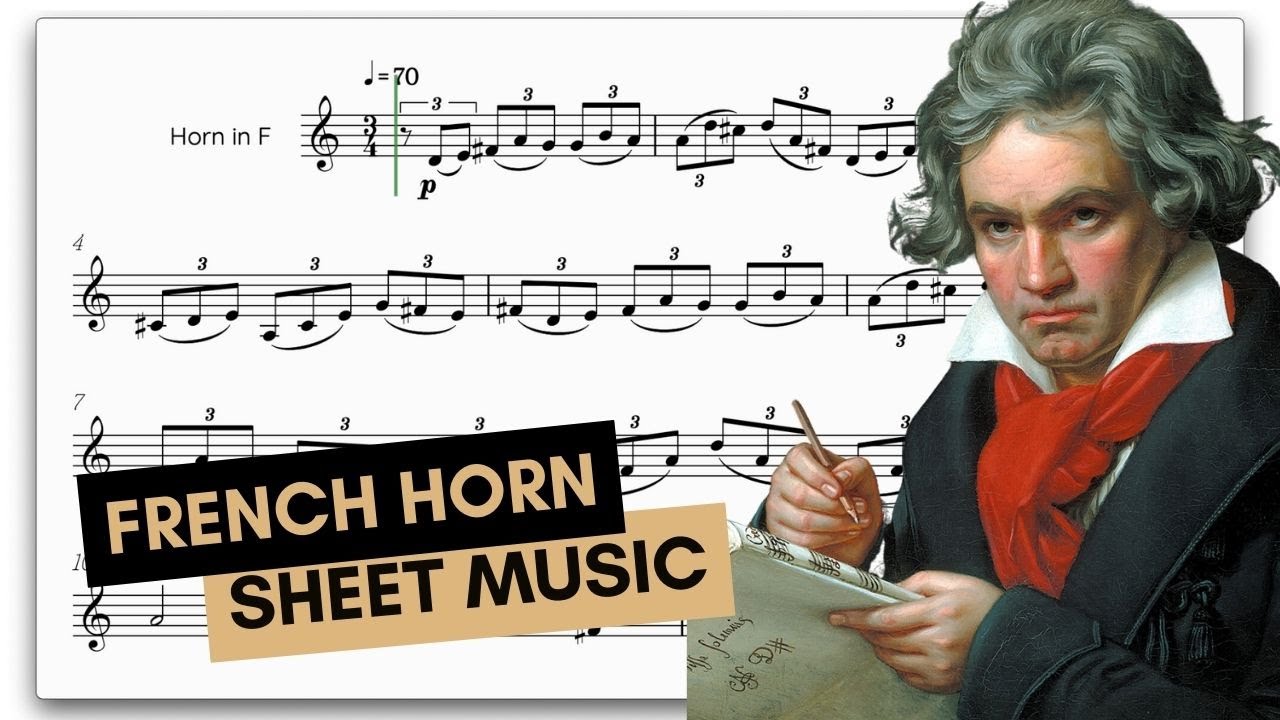 🌕 How to play Moonlight Sonata | easy french horn sheet music | Beethoven