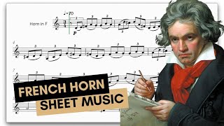 🌕 How to play Moonlight Sonata | easy french horn sheet music | Beethoven Profile