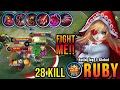 28 Kills!! Unli LifeSteal Build Ruby Offlane Monster!! - Build Top 1 Global Ruby ~ MLBB