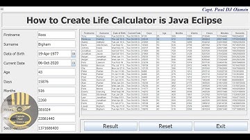 How to Create Life Calculator in Java Eclipse