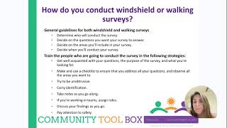 What are windshield and walking surveys?