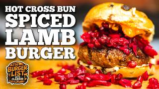 The Burger List: Spiced Lamb & Harissa Easter Burger Lamb Burger With Haloumi Crispy Onions And Harissa Mayo