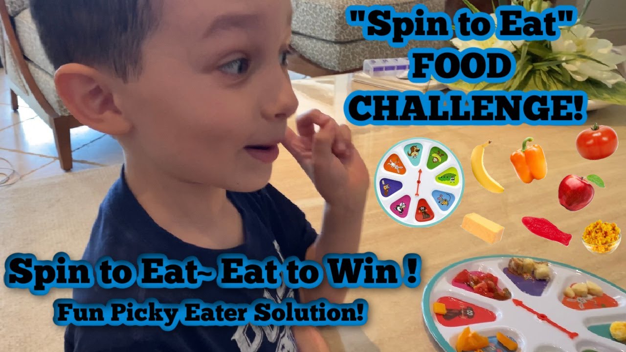 SPIN TO EAT FOOD CHALLENGE | picky eater solution | play to eat & eat