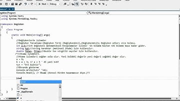 C# Console Programlama 2: Değişkenler