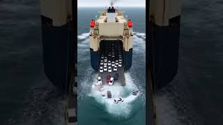 Cars Falling into Ocean! 🚗 #Disaster #RoRo