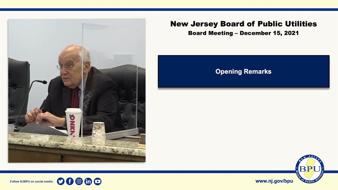 New Jersey Board of Public Utilities December 15, 2021 (Full Replay