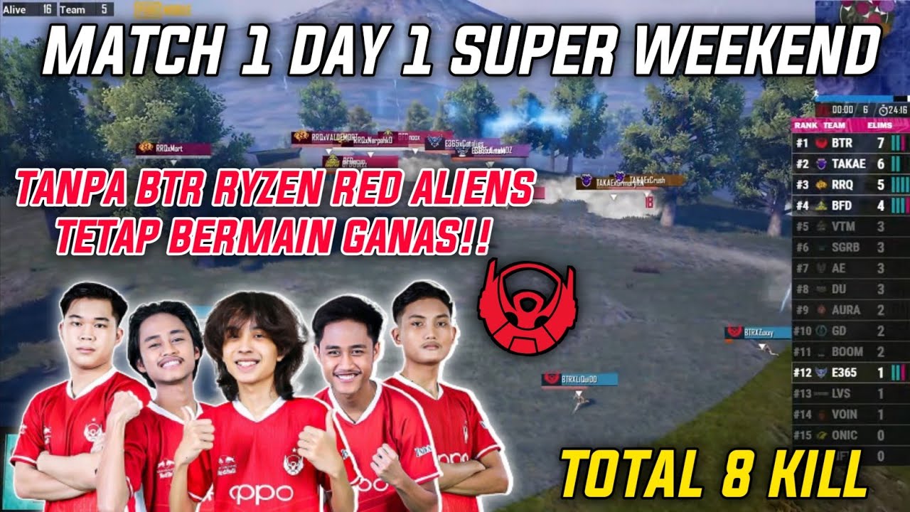 PMPL ID S4 SUPER WEEKEND MATCH 1 DAY 1 !! RED ALIENS TANPA BTR RYZEN TETAP MENGGANAS !!