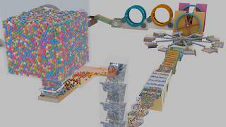 20,000 Colorful Balls Marble Run Loop animation V03 | Ball Simulations #asmr #marblesrace #sensory