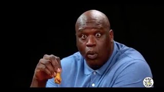 Shaquille O’Neil eats too hot chicken wings