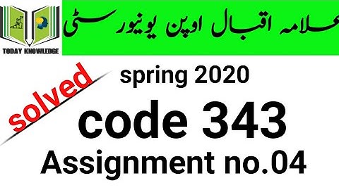 aiou solved assignment spring 2020 | code 343 Assignment no.04