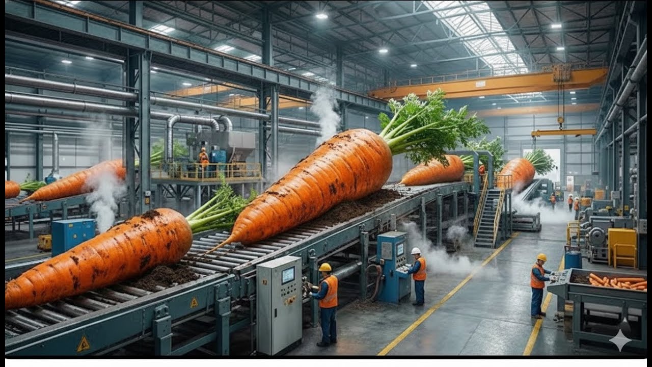Inside a Modern Carrot Factory: From Farm Carrots to Canned Carrot Products (Full Process)