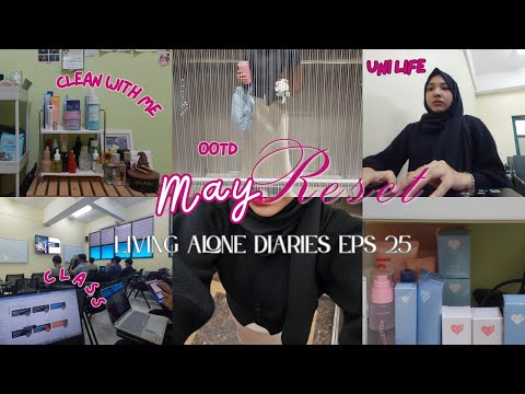 MAY RESET🌻| asmr vlog, live in Yogyakarta, new habits, study with me, cleaning my room|LAD eps25