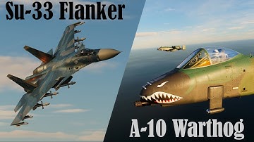 A–10 Thunderbolt II with Mark-82 Air Inflatable Retarder Bomb and Su-33 Intercept | DCS World