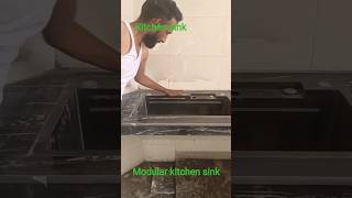 modular kitchen counter sink#construction #qualityflooring #tiles #home #viral #tiles #hot video