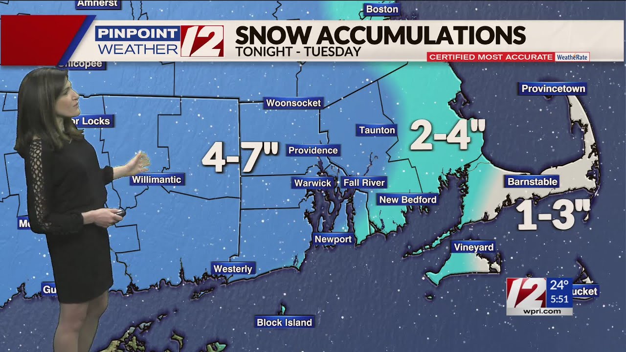 Pinpoint Weather 12 Forecast: Accumulating Snow Arrives Tonight; Monday ...