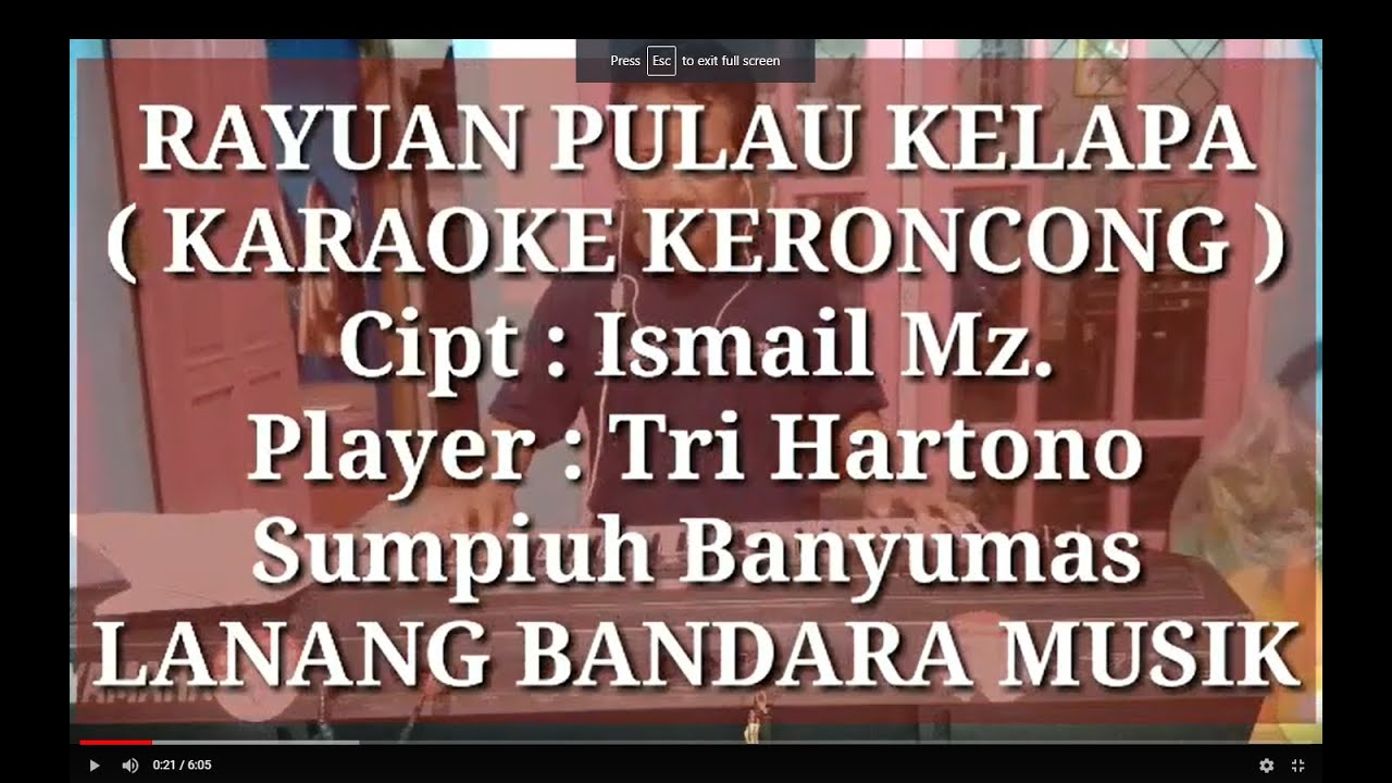 RAYUAN PULAU KELAPA,KARAOKE KERONCONG,TRI HARTONO,LANANG BANDARA MUSIK