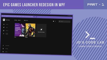 WPF C# | Epic Games Launcher UI | Part - 1 | UI Design in Wpf C# (Jd