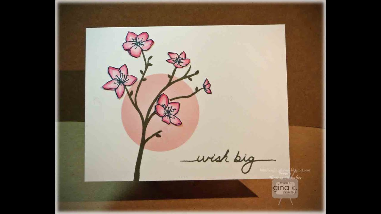 Cherry Blossom Branch Card Tutorial - YouTube