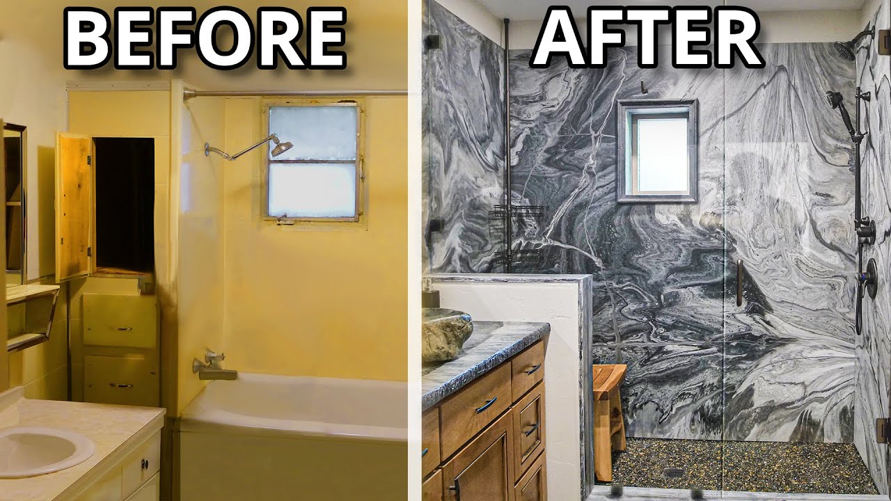 ⁣Epoxy Shower Walls | Stone Coat Epoxy