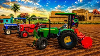 JOHN DEERE 5105 ROTAVATOR FARMING | REALISTIC CULTIVATION GAMEPLAY | INDIAN VEHICLES SIMULATOR 3D  screenshot 3