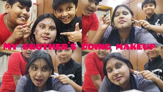 my two brother's doing my makeup 💄 🙄 #family #viralvideo #makeupartist #makeuplook #makeupdonebyme