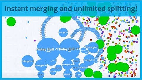Agar.io - Instant merging and unlimited splitting on my private server!