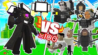 Minecraft Titan TV Man(Upgrade) Vs. Skibidi Toilet 100 ตัว ฝั่งไหนที่จะเป็นผ่ายชนะ?!!