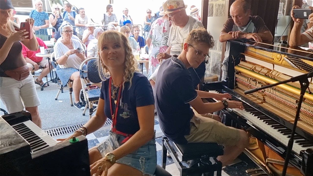 Insane Dual Piano Battle in a French Bar