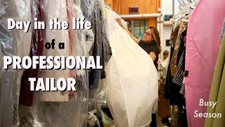 DAY IN THE LIFE OF A PROFESSIONAL TAILOR - WEDDING DRESS ALTERATIONS DURING BUSY T....