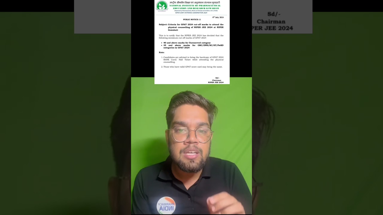 NIPER NOTIFICATION 2024 