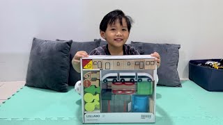 Unboxing Lillabo 45-piece train set with rail