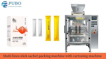 multi lines stick sachet packing machine with cartoning machine