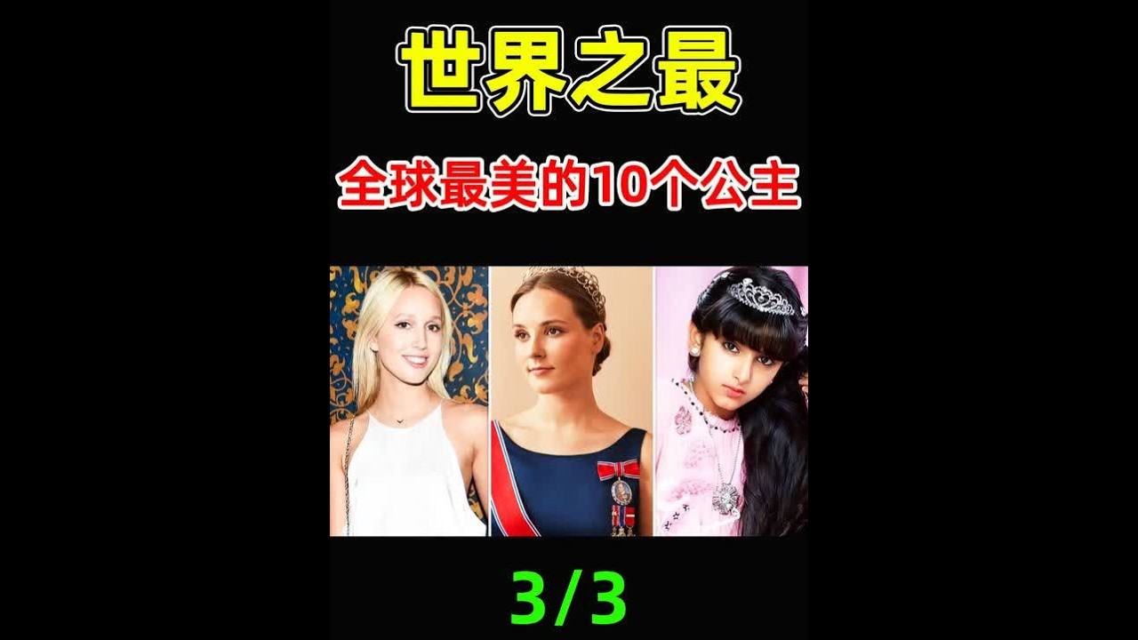 全世界最美的10个公主!6岁靠颜值美翻全球,却沦为生育工具 “嫁老头”,第一名堪称“人间仙女”,你最喜欢哪一个?#世界之最 #世界十大 #最美 ...