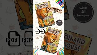 Printable Lion & Mouse coloring book – link in description! #coloringbook  #printablecoloringpages