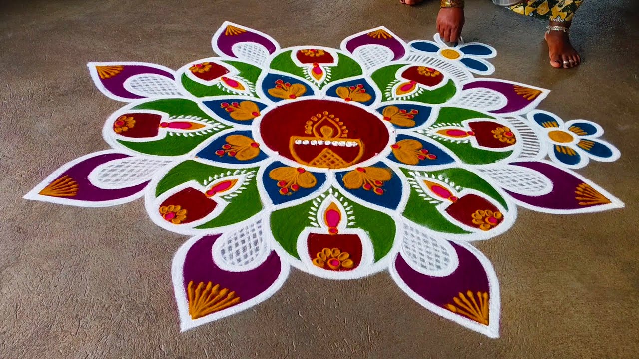 Simple rangoli azhagiya kolam ❤️❤️❤️❤️
