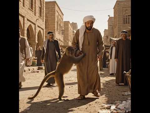 قرد يسحب رجل عراقي ويرميه بالحاوية عراق قرد مواقف طرائف Iraq 