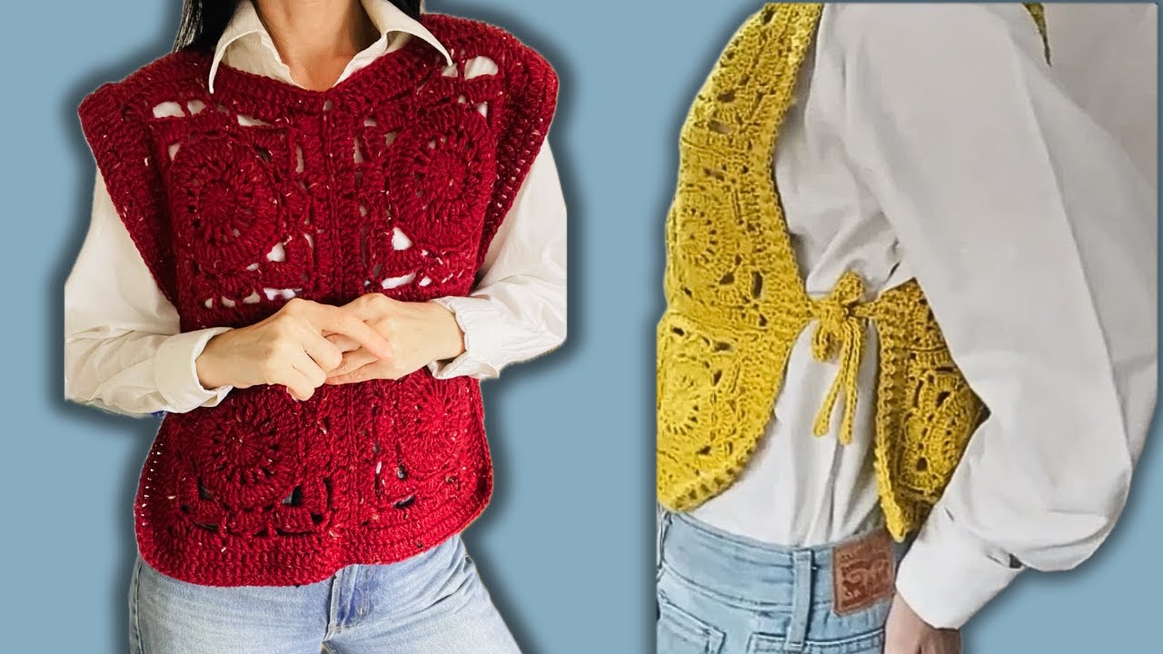 Жилет Viral Willow Granny Vest 🌿 Полное руководство для любого размера 🧶