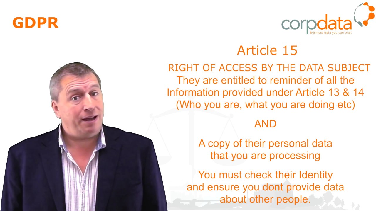 What is the right to access? Part 9 in our Guide to GDPR in 1 minute ...