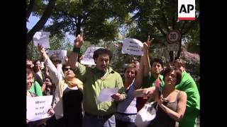 Iranians protest against Iranian election results in front of the Iranian embassy